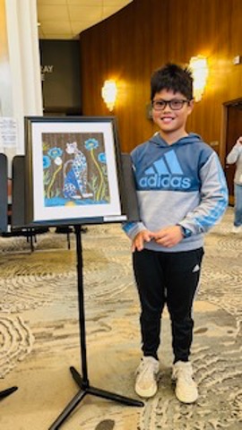 Aaron Zhang with art 